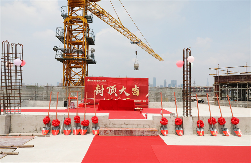 2025年5月22日，江苏公司承建的步步高至美科技广场项目如期封顶。